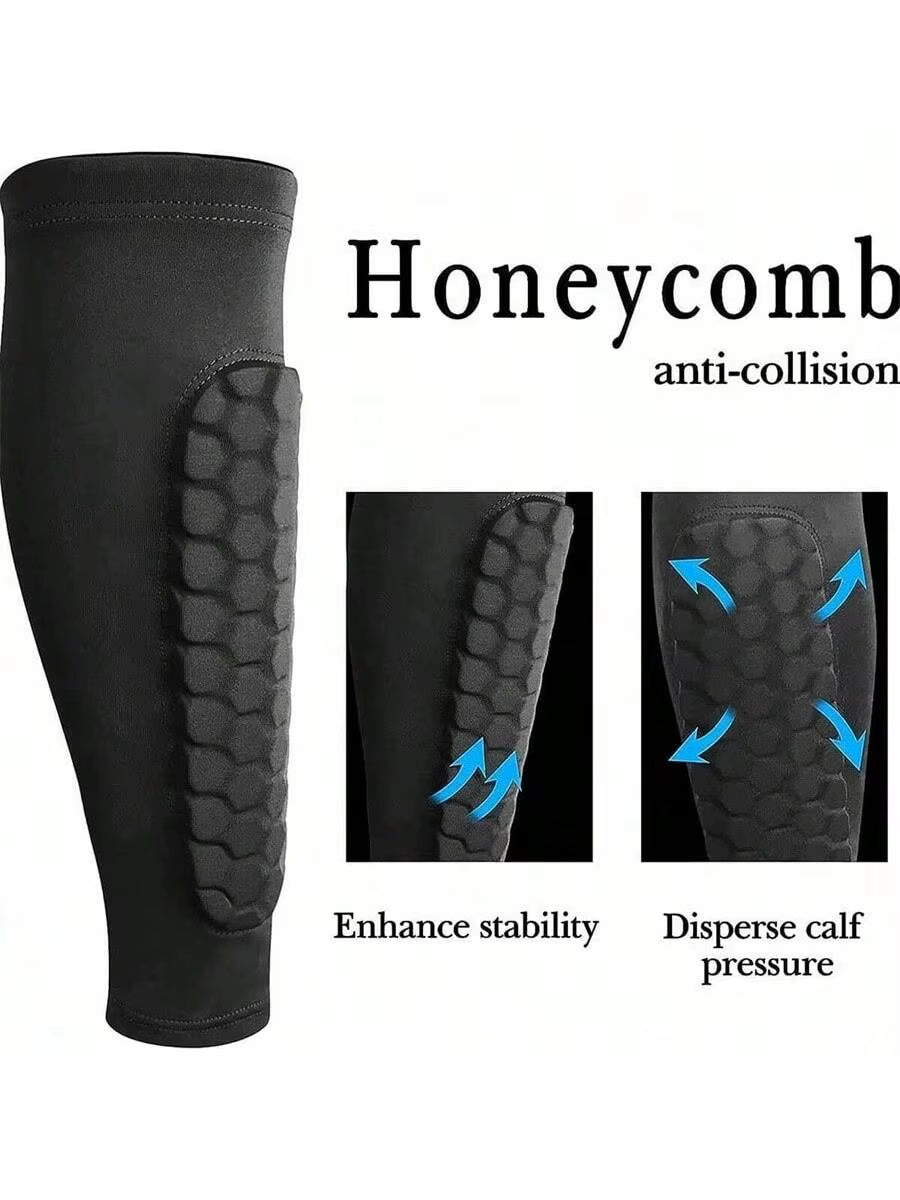 1Pcs Football Shin Guard Socks Sleeves with Foam,Calf Compression Sleeve Honeycomb Pads,Sports Legging & Soccer Equipment